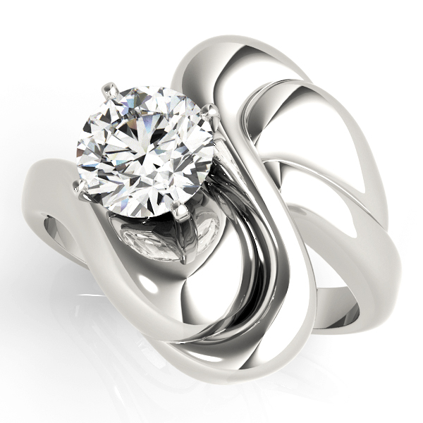 0.2 Ct Natural Round Cut Yvonne  Solitaire Diamond Rings in Silver 925